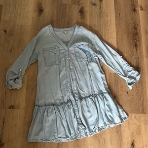 Light Blue Button-Down Tunic